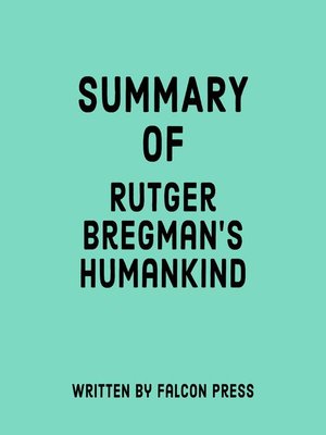 cover image of Summary of Rutger Bregman's Humankind
